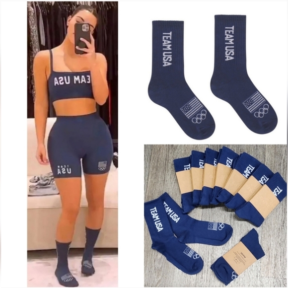 NWT SKIMS Olympic Capsule Flag Team USA Socks LIMITED EDITION - Picture 1 of 2